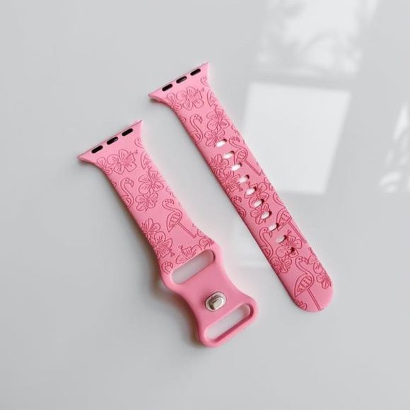 New Pink Floral Design Watch Bands For Apple Watch Series  42mm 44mm 45mm 49mm - Picture 5 of 5